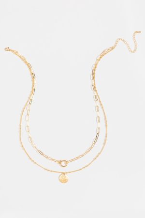 Charolette Double Chain Flower Necklace