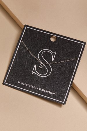 S Stainless Steel Mini Initial Necklace