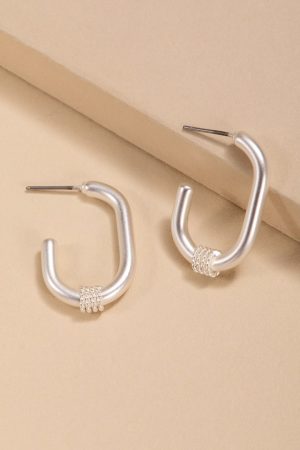 Bridget Satin Oval Hoop Earrings