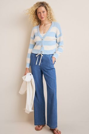 Elise Drawstring Denim Pants