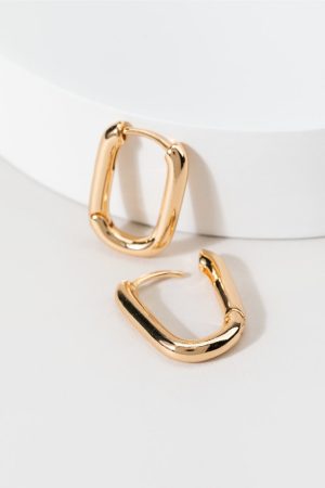 Tatianna Basic Oblong Hoop Earrings
