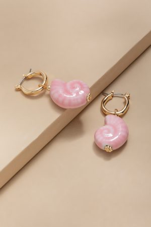 Cassie Ceramic Shell Drop Earrings