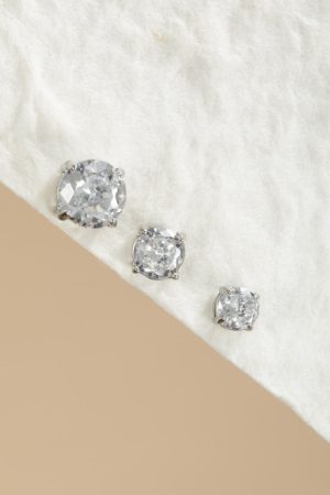 Dana Stainless Steel Crystal Stud Set