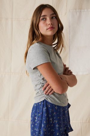 Hello Franki Short Sleeve Cinched Side T-Shirt for girls