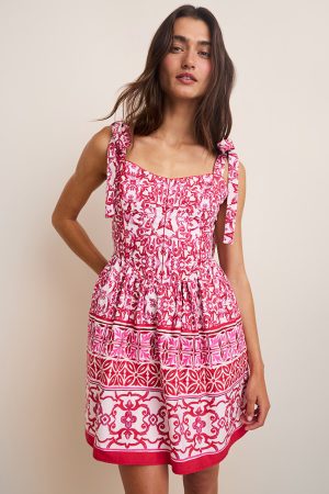 Rosalie Tile Print Mini Dress