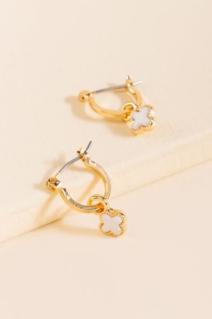 Janet Shell Huggie Hoop Earrings