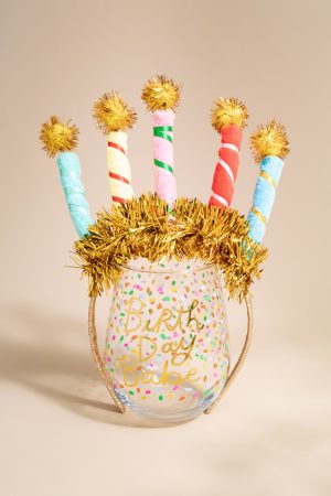Birthday Babe Wine Glass And Headband Set