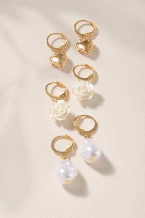 Alice Rose Charm Hoop Earring Set