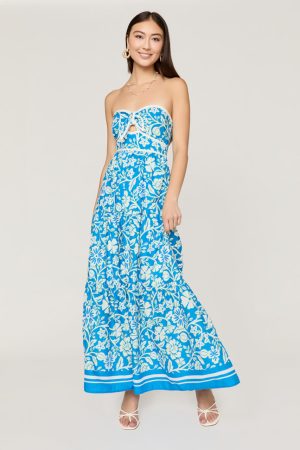 Tina Strapless Floral Maxi Dress