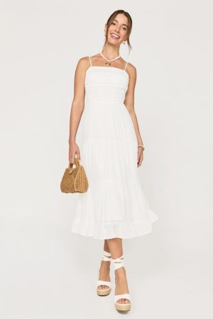 Hope Bow Back Crochet Midi Dress