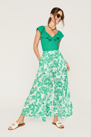 Mona Palm Print Pants
