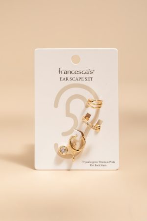 Shirley Crystal Gold Ear Scape Set