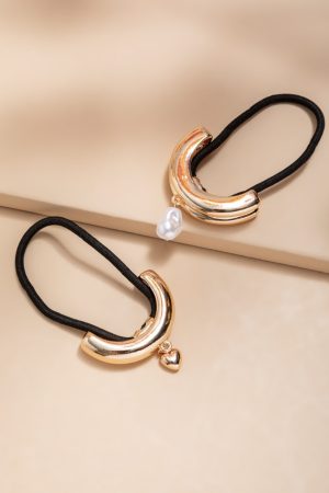 Victoria Gold Cuff Hair Tie Set