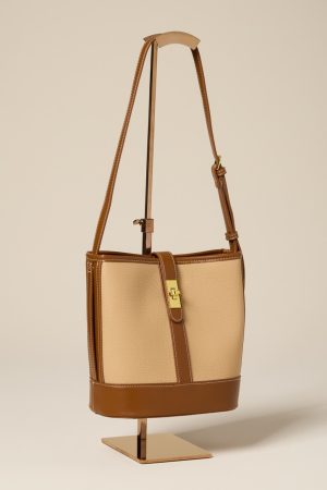 Tanya Canvas Faux Leather Crossbody Bag
