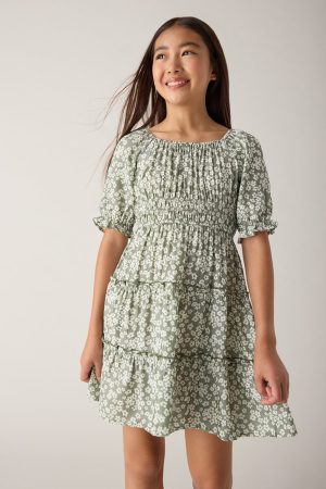 Hello Franki Juliet Waist Tiered Skirt Dress for Girls