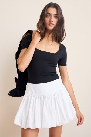 Sabrina Bubble-Hem Mini Skirt