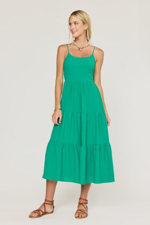 Nina Clip Dot Bow Back Midi Dress