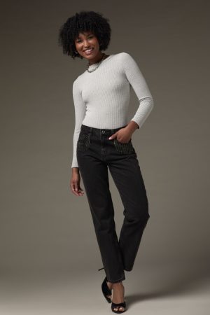 Vickie Fringe Pocket Denim Jeans