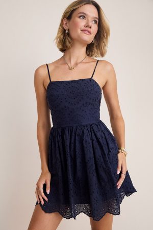 Joan Embroidered Eyelet Mini Dress