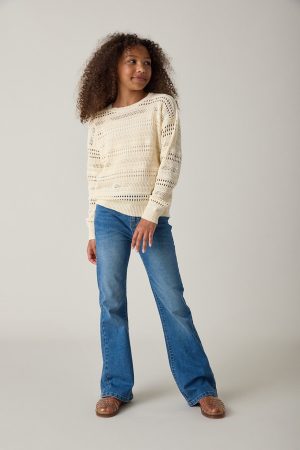 Hello Franki Open Knit Sweater for Girls