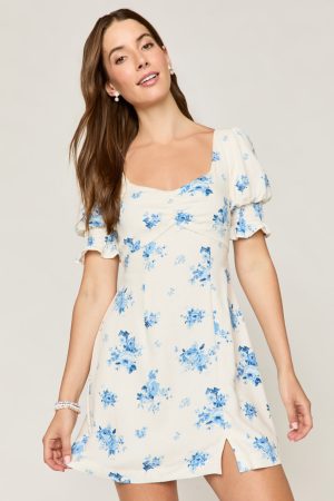 Bianca Floral Puff Sleeve Mini Dress