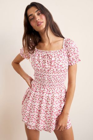 Rea Short Sleeve Floral Romper
