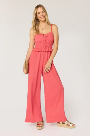 Terry Ruffle Trim Jumpsuit