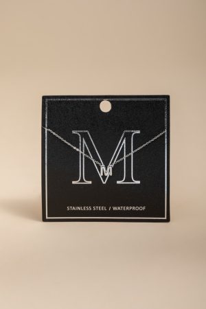 M Stainless Steel Initial Pendant Necklace