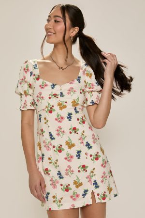 Trudy Fruit Print Mini Dress