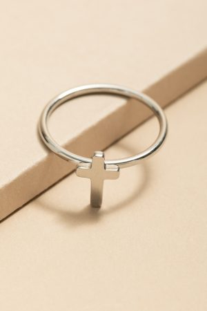 Peggy Stainless Steel Cross Ring