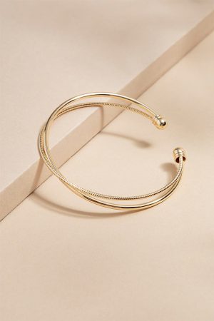 Shelly Golden X Cuff Bracelet