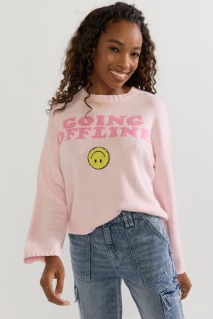 Going Offline Smiley Pullover Sweater