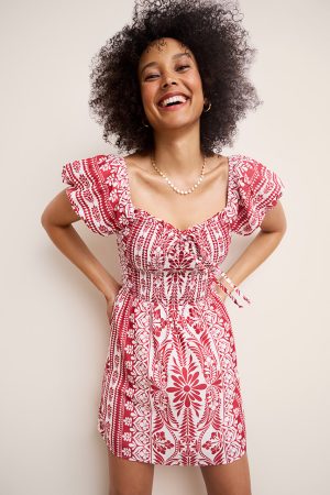 Susan Smocked Floral Mini Dress