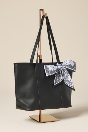 Rae Faux Leather Tote Bag With Scarf