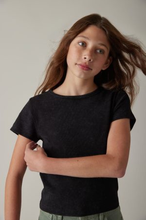 Hello Franki Retro Rib Tee for Girls