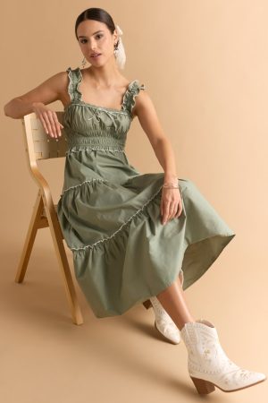 Raquel Smock Waist Tiered Maxi Dress