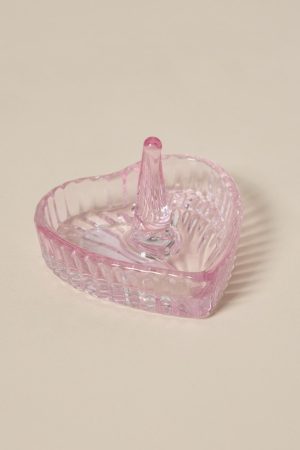 Glass Heart Ring Dish