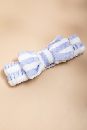 Striped Bow Spa Headband