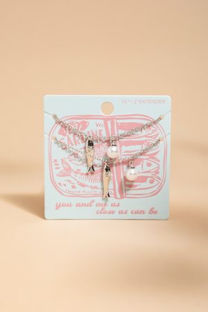 You And Me Sardine Pendant Necklace Set