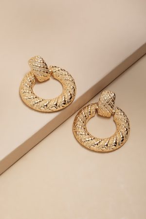 Sally Textured Doorknocker Earrings