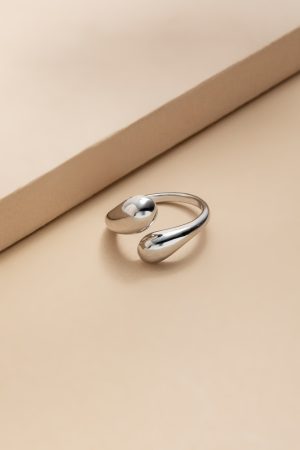 Carrie Adjustable Silver Bubble Ring