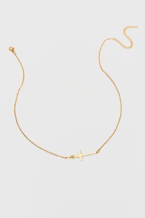 Jules Sideways Cross Necklace