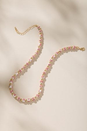 Roxanne Floral Ceramic Bead Strand Necklace