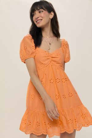 Kim Eyelet Floral Mini Dress