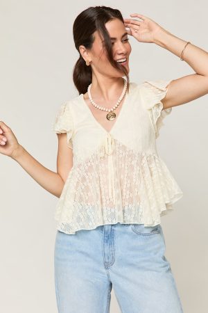 Angie Flutter Sleeve Blouse