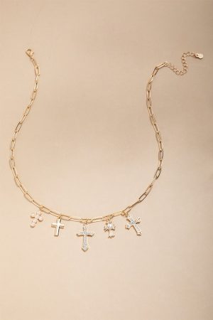 Bianca Cross Charms Pendant Necklace