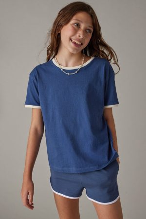Hello Franki Short Sleeve Ringer T-Shirt for girls