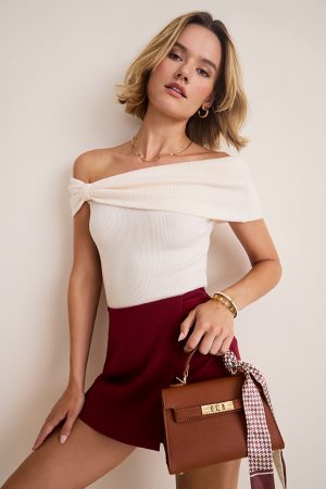 Kristie Bow‑Knot Off‑Shoulder Top