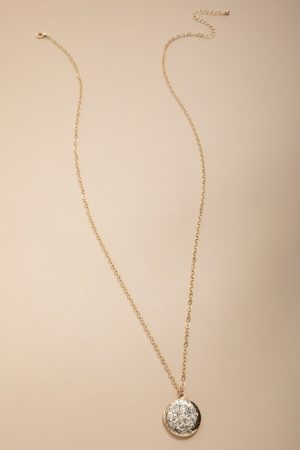 Jodie Gold Locket Pendant Necklace