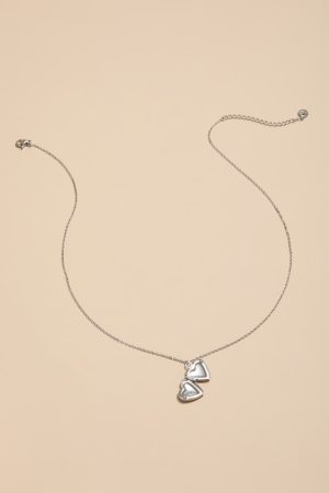 Iva Stainless Steel Silver Locket Pendant Necklace